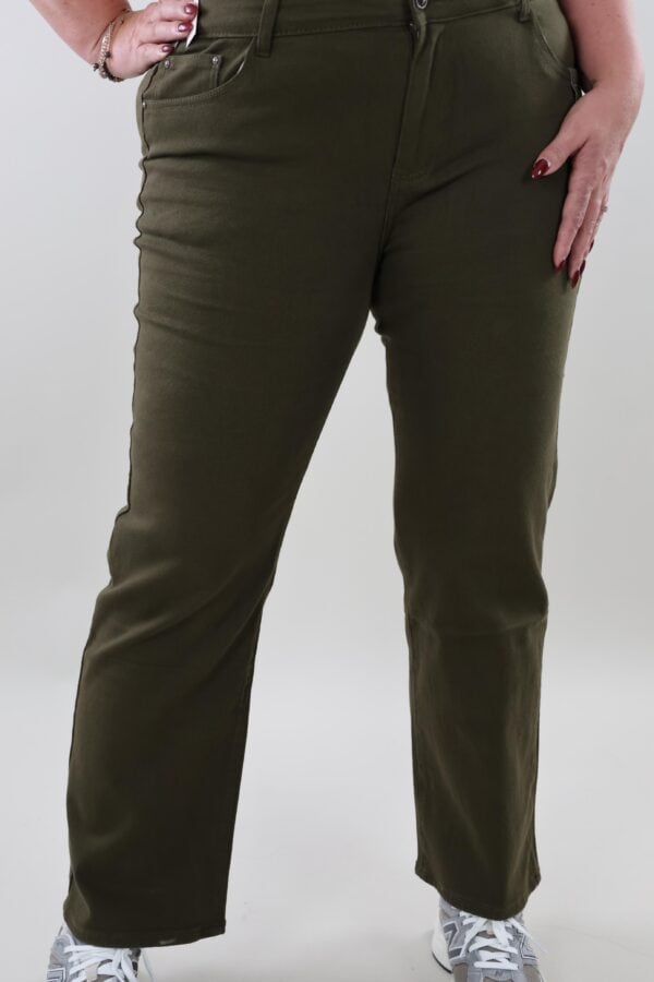 Sale - Jeans 6472 wide leg Legergroen