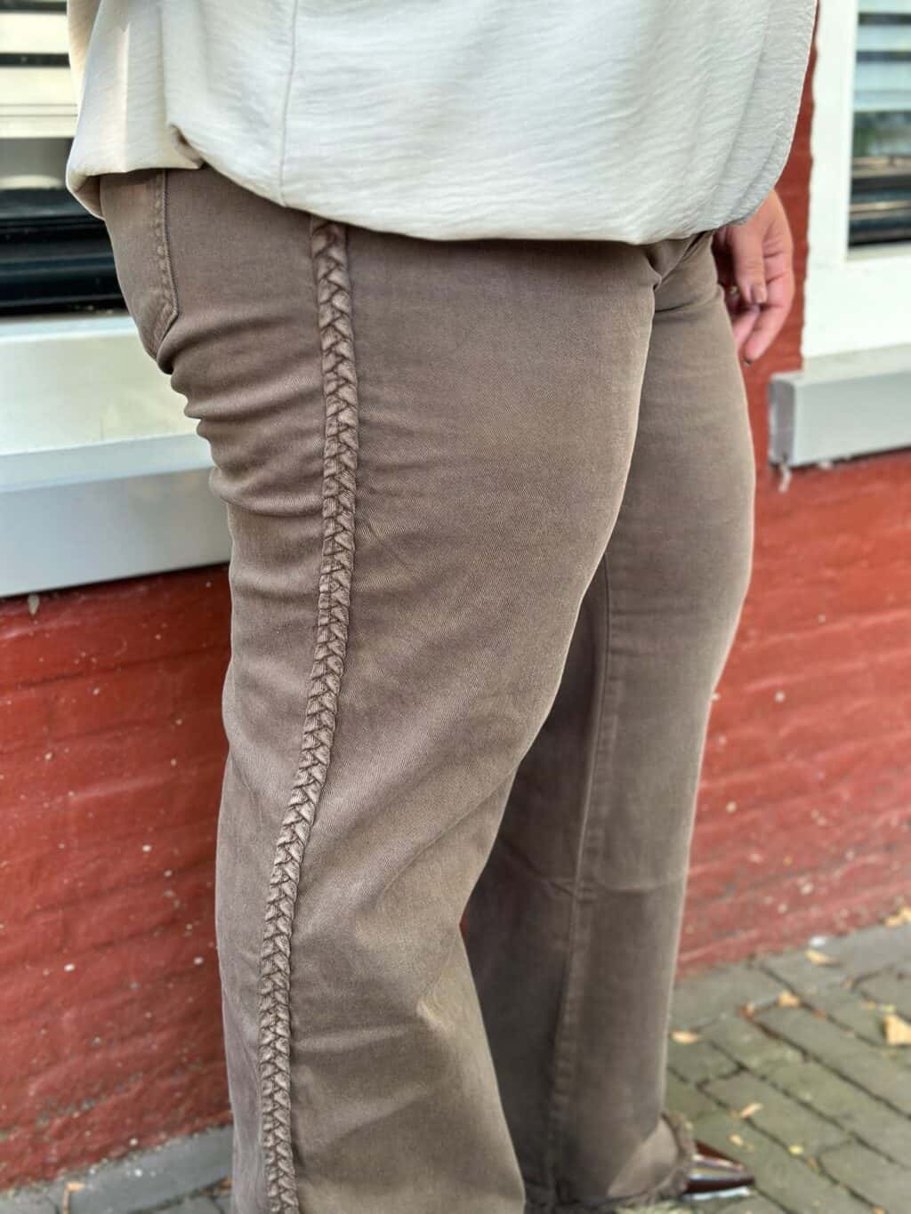 Jeans 6562 vlecht taupe v2