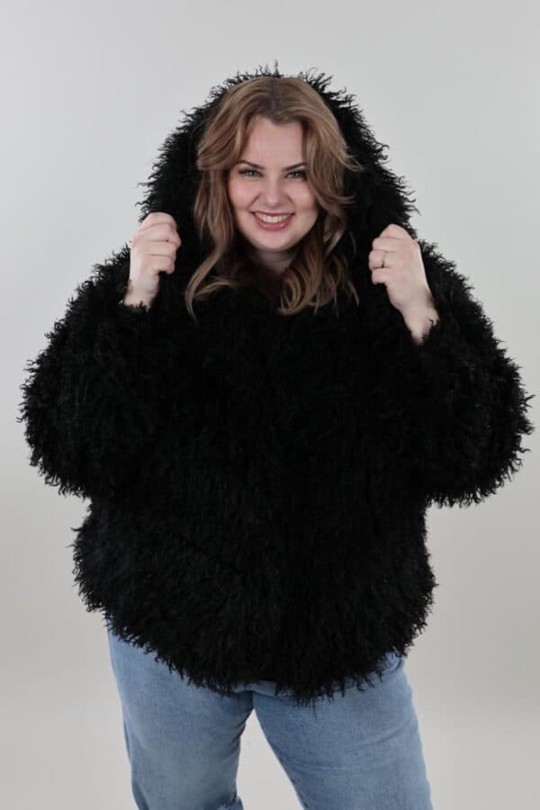9342 Faux fur Jas capuchon