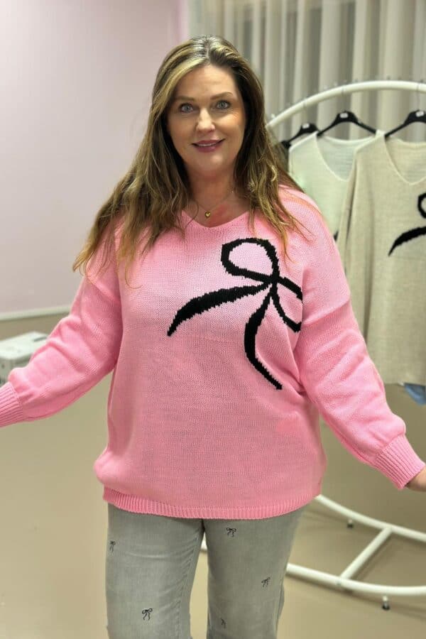 Sale 9465 Gebreide trui v-hals Strik