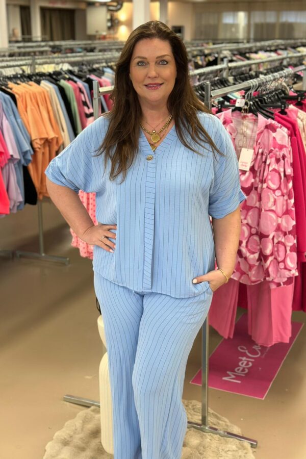 9678 Tweedelig set Pinstripe