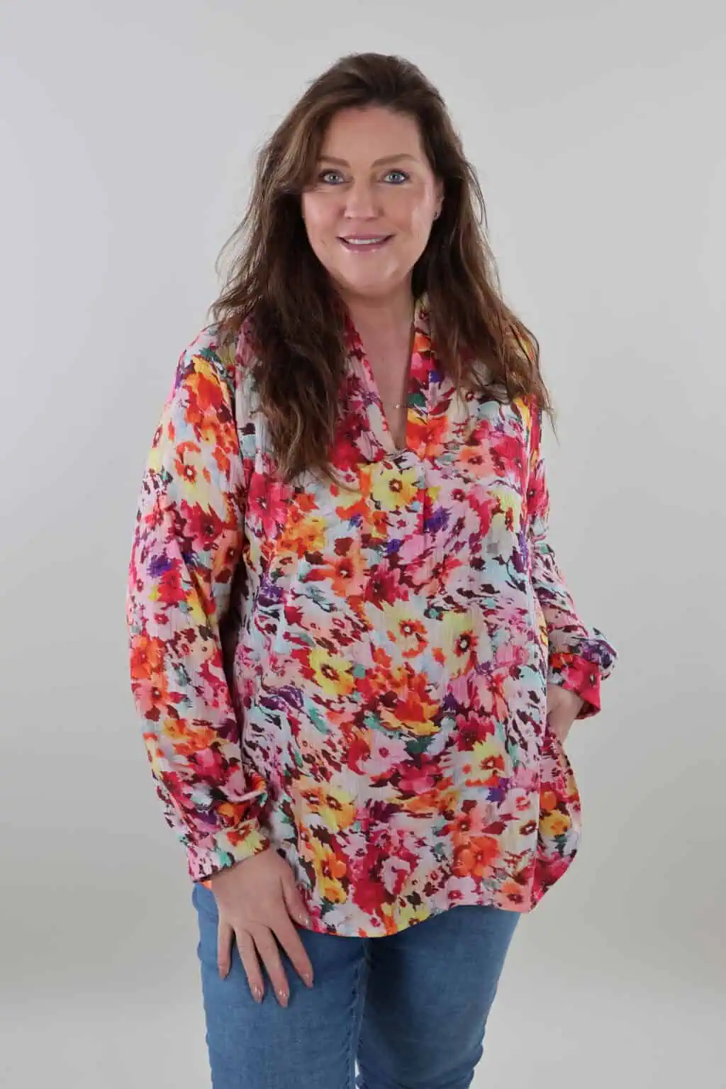 Sale - 9708 Flower blouse - Afbeelding 4