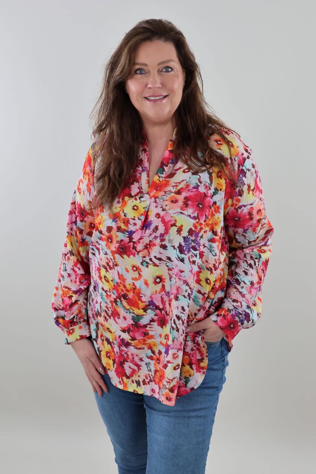 Sale - 9708 Flower blouse - Afbeelding 2
