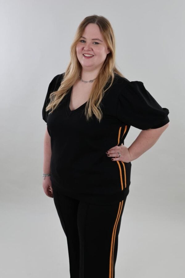 9806 Sweater Shirt V-hals Stripe