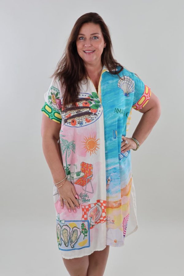 1035 Blouse Dress Beach
