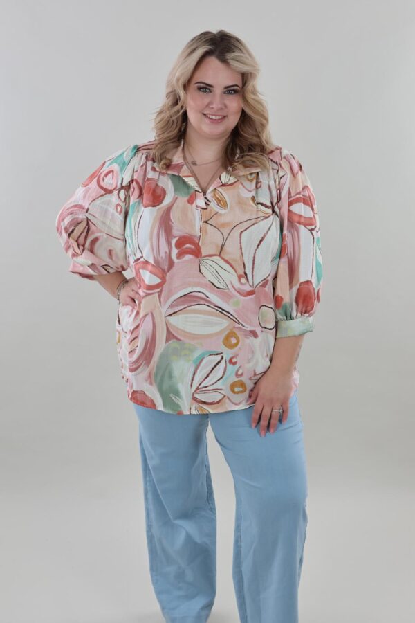 9888 Blouse Daisy Bloom 3/4 mouw
