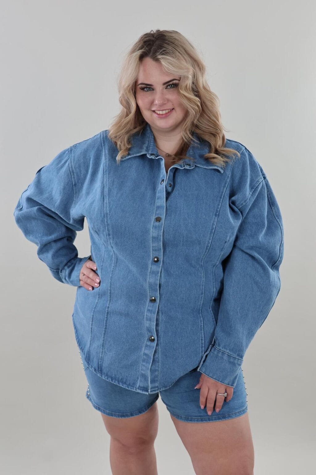 9892 Blouse Denim - Afbeelding 2
