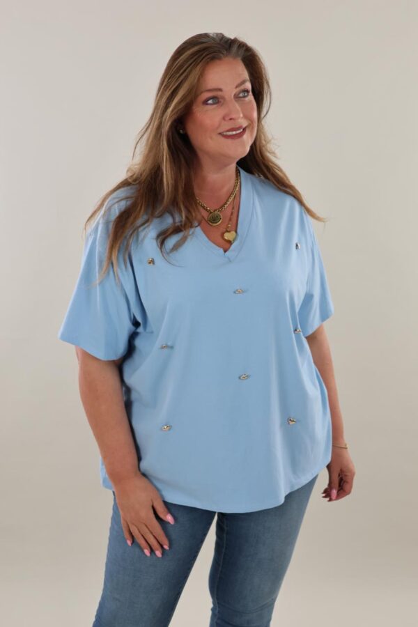 9924 Shirt Hearts V-Neck