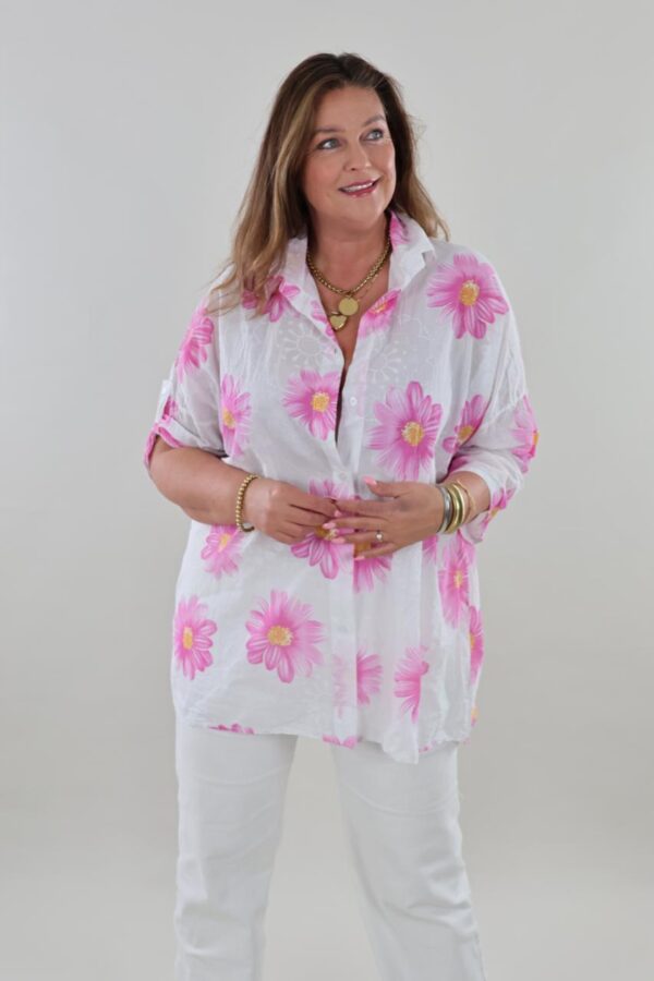 9973 Blouse Cotton Flower