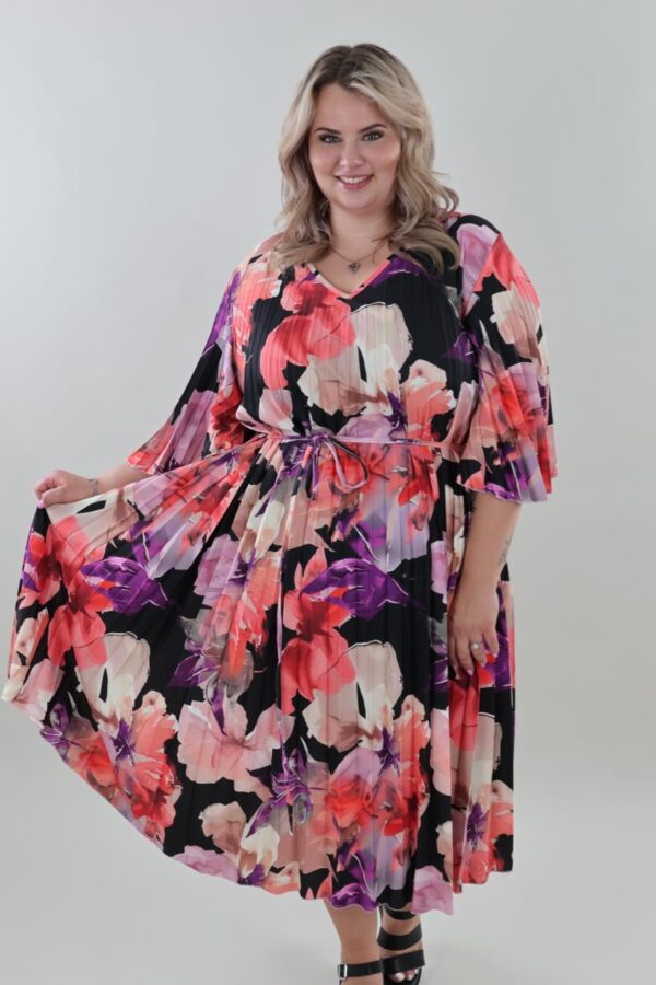 9994 Dress Plisse Flowers