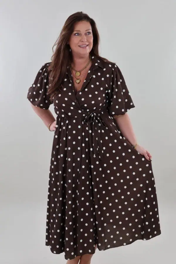 Pre order 1119 Dress Midi Polka