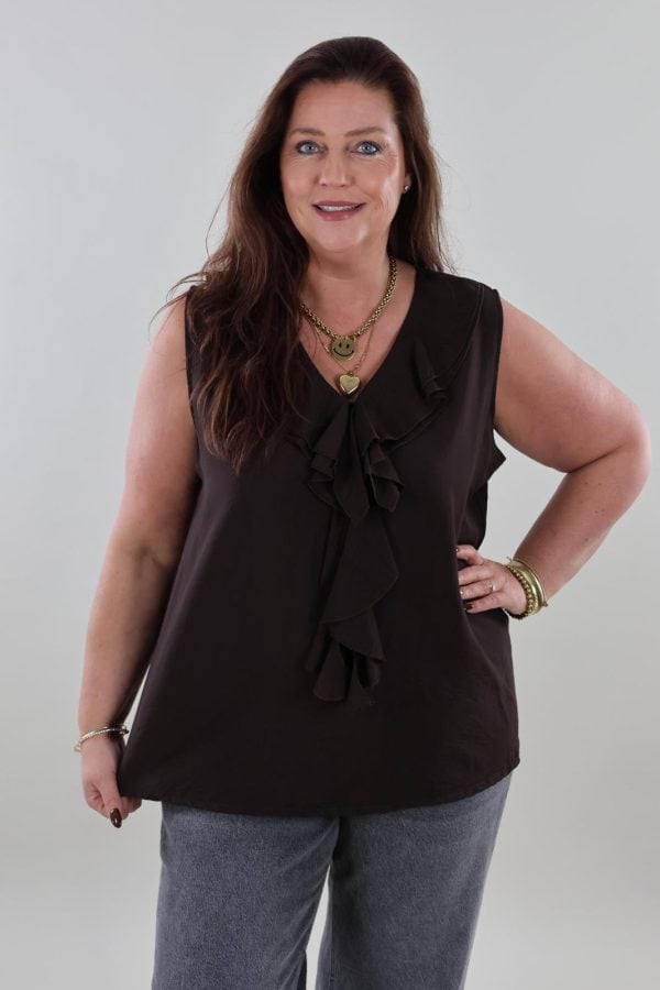 1122 Hemdje Ruffle V-neck
