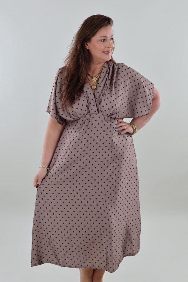1123 Dress Satin look Polka