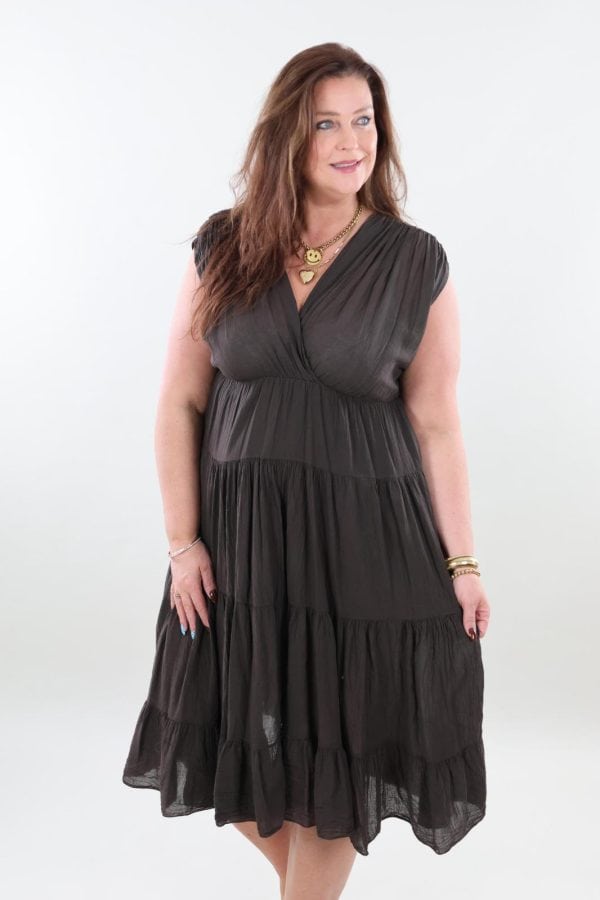 1125 Dress Midi Cotton V-neck