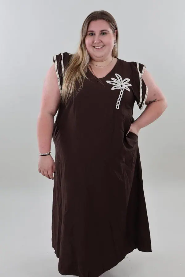 1145 Dress Palmtree Ruffles