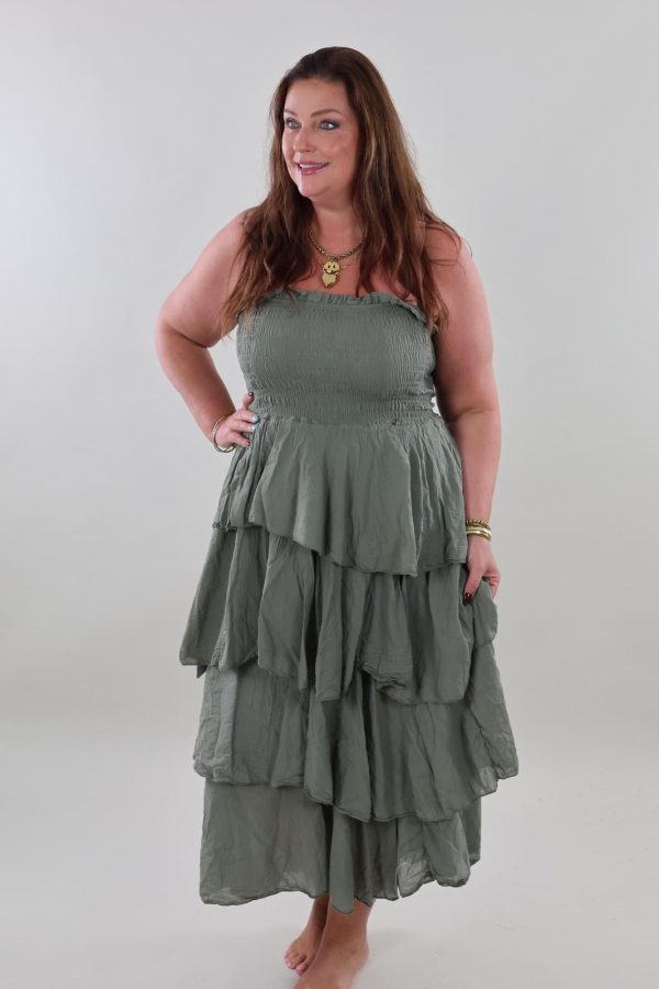 1167 Dress Strapless Ruffle