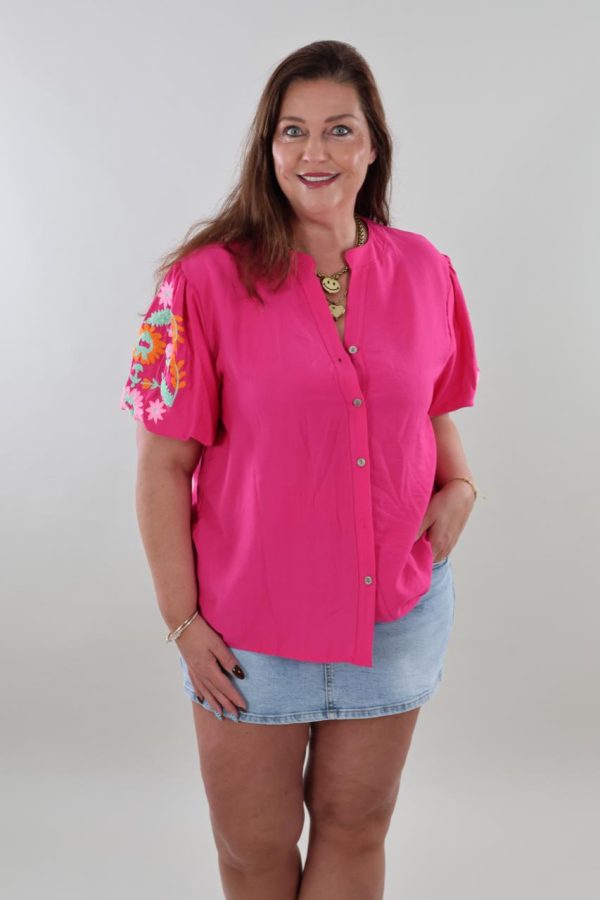 1189 Blouse Flower Sleeve