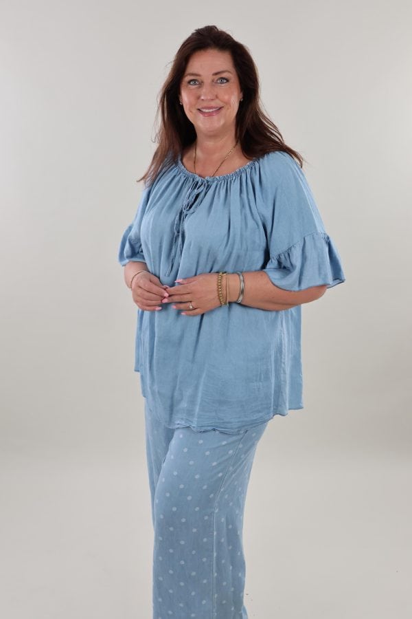 1066 Broek Wide Leg Polka