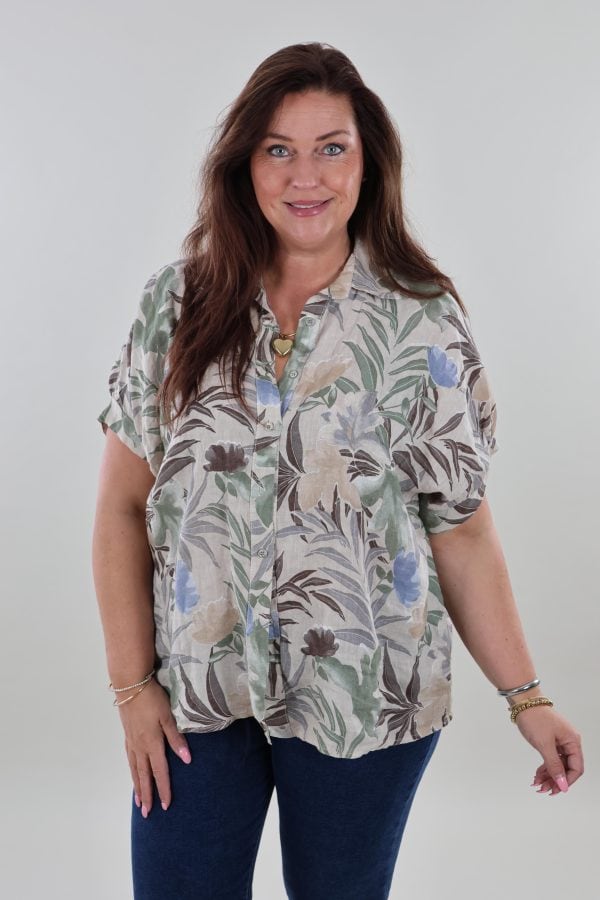 1071 Blouse Linnen Tropical