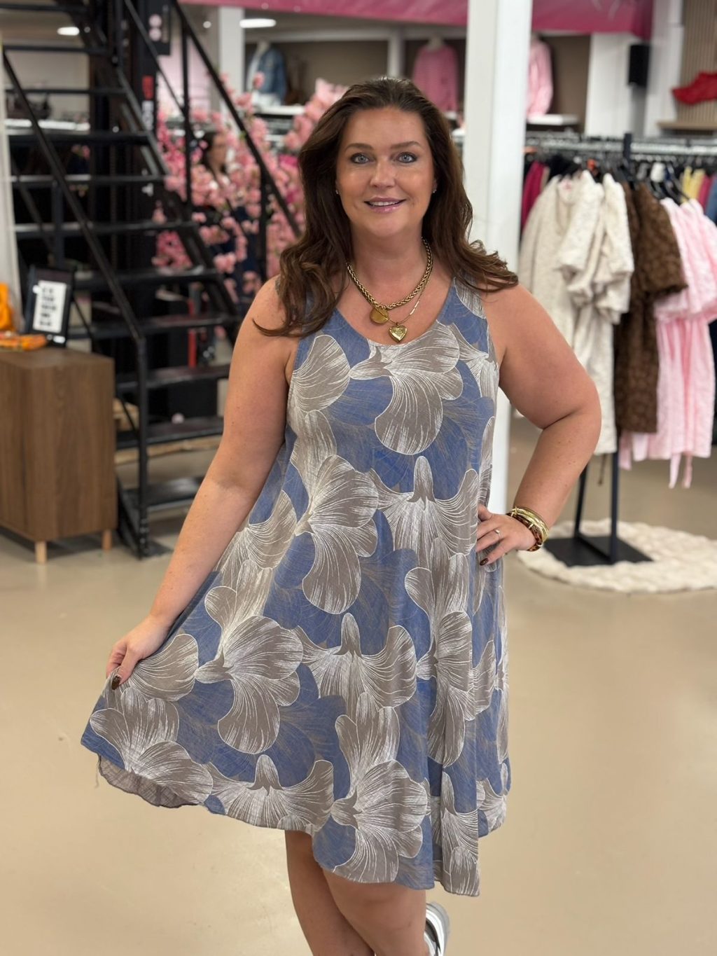 1263 Dress Cotton Leafs - Afbeelding 2
