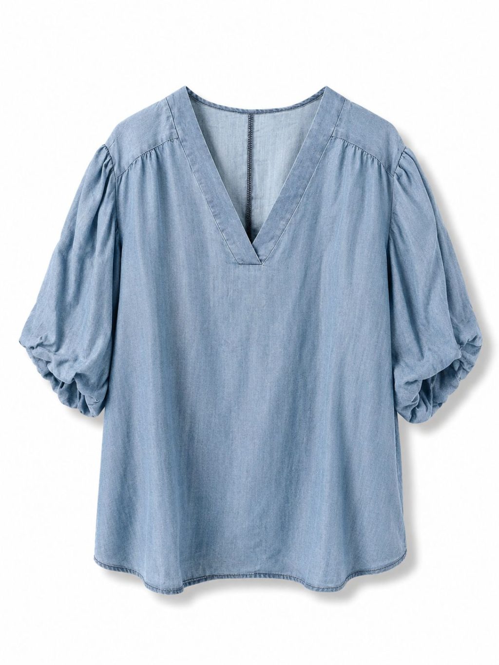 Sale - 1339 Blouse Denim look - Afbeelding 3