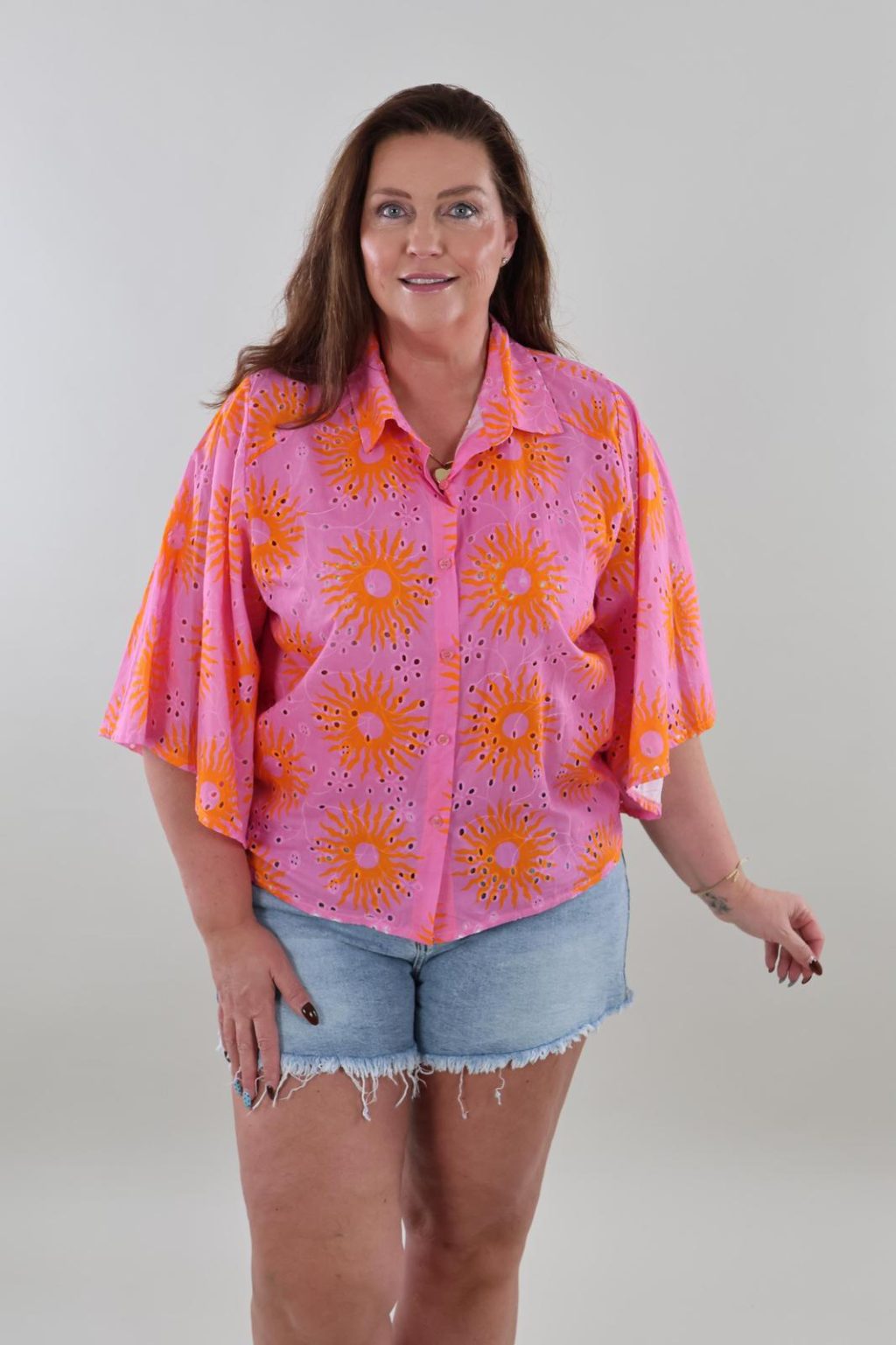 Sale - 1360 Blouse Broderie Sun - Afbeelding 2