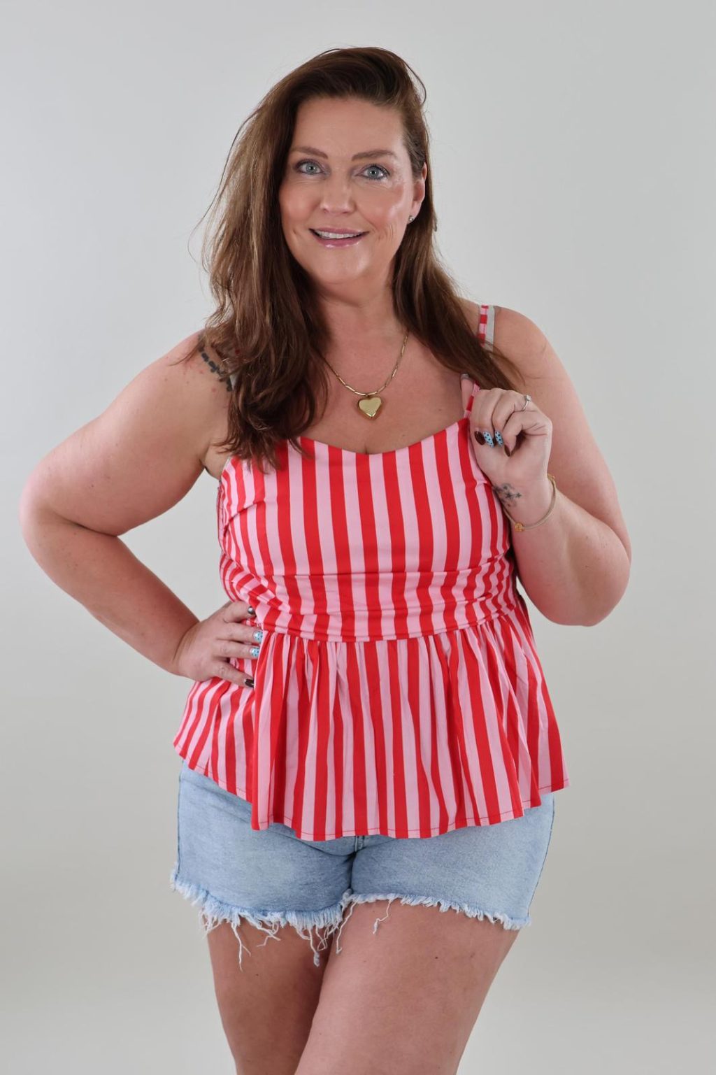 Sale - 1363 top Peplum stripe - Afbeelding 2
