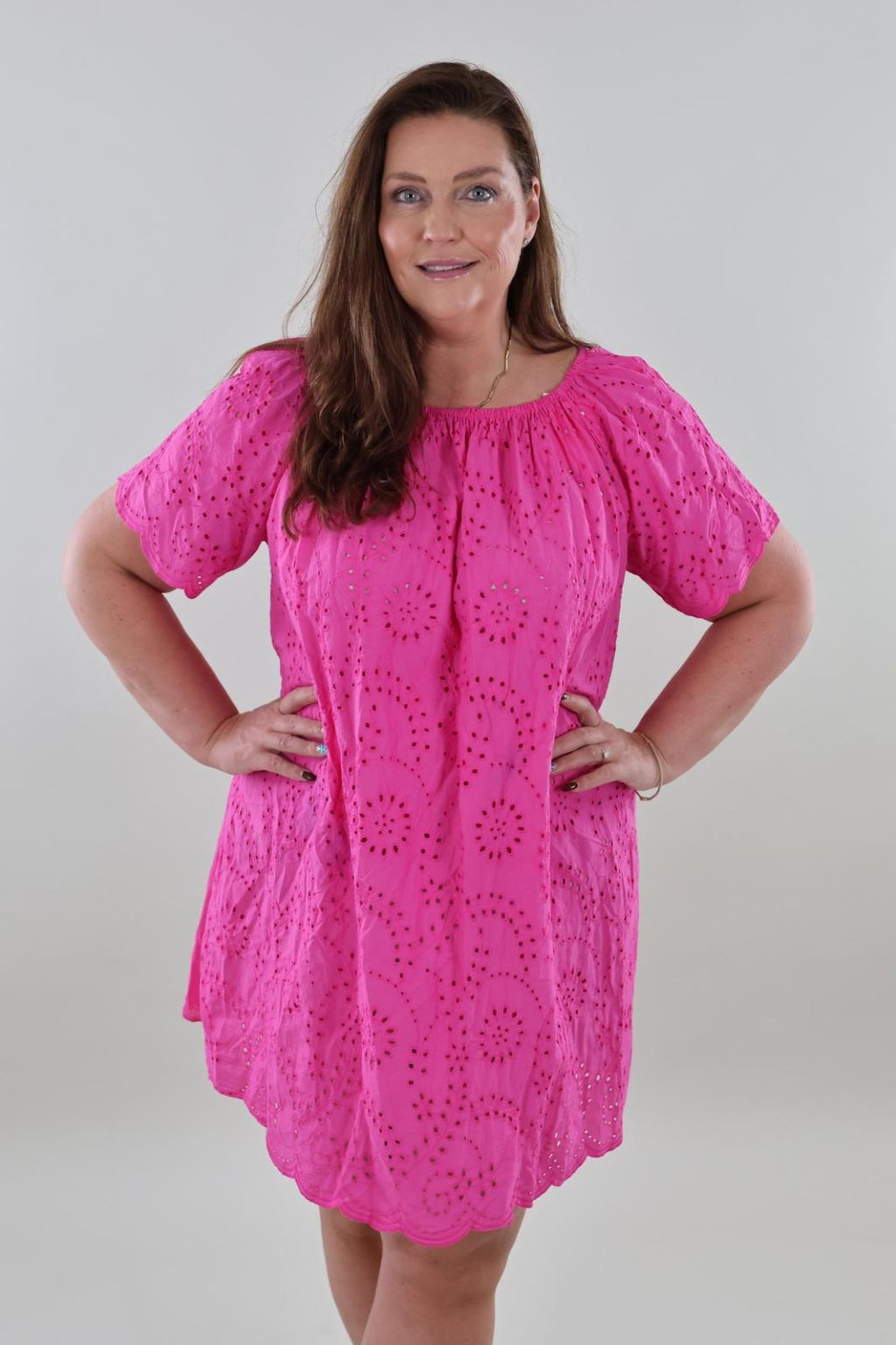 Sale 1371 Dress Broderie Cotton - Afbeelding 3