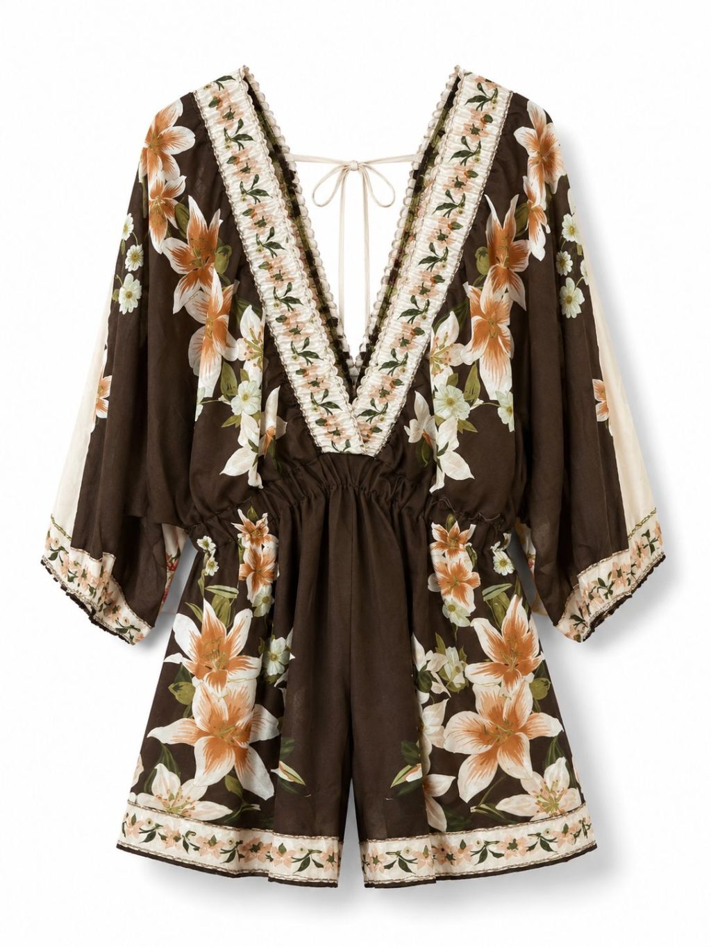 Sale - 1407 Playsuit Tropical Flowers - Afbeelding 4