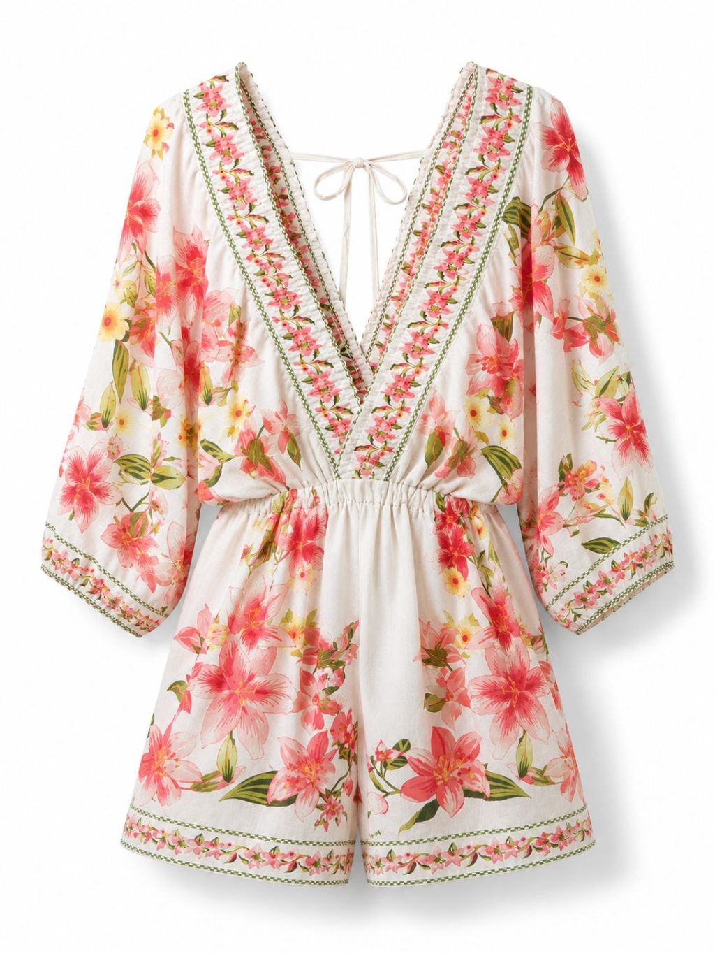 Sale - 1407 Playsuit Tropical Flowers - Afbeelding 3