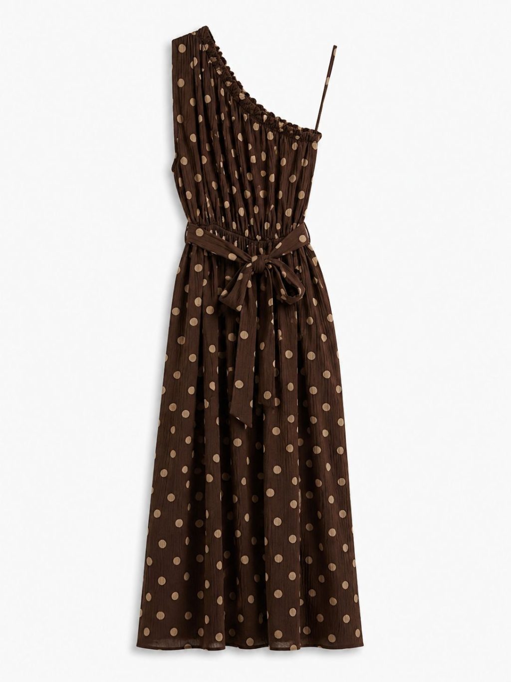Sale - 1423 Dress Cotton one shoulder Polka - Afbeelding 6
