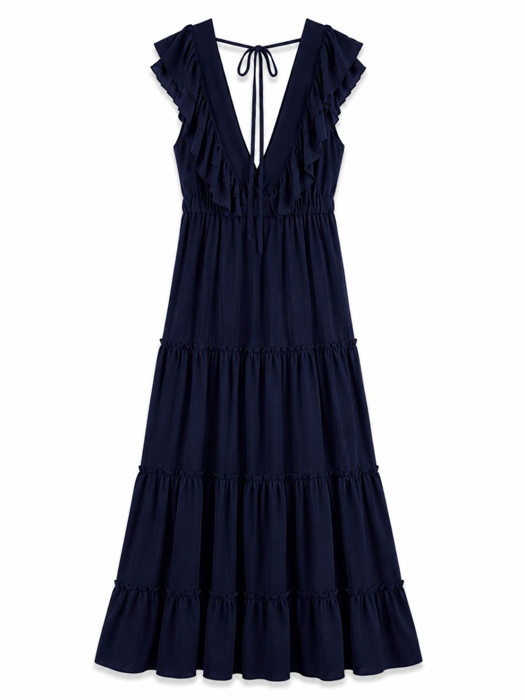Sale - 1444 Dress Ruffle V-neck Maxi - Afbeelding 5