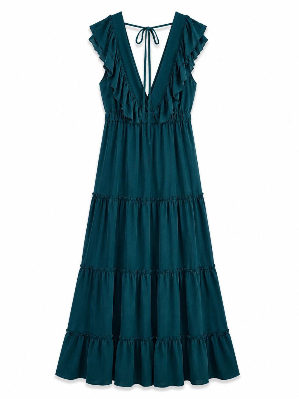 Sale - 1444 Dress Ruffle V-neck Maxi - Afbeelding 6