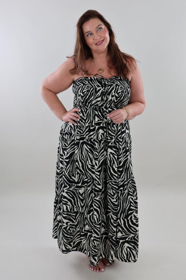 1454 Dress Strapless Zebra