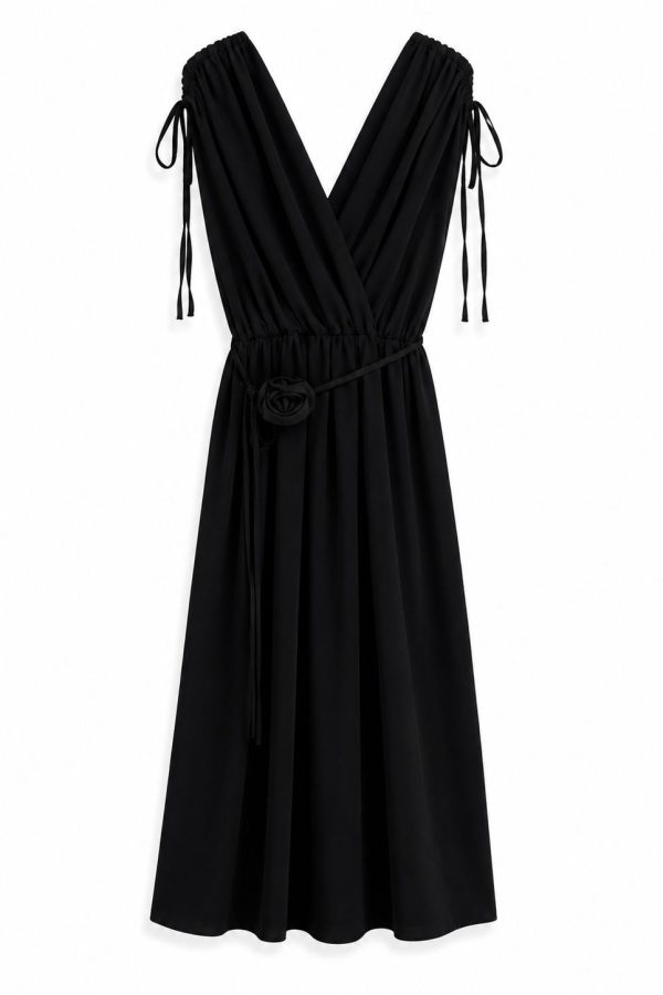 1457 Dress Rose V-neck