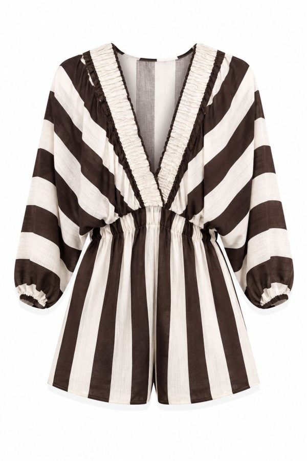 1458 Playsuit Stripe V-neck
