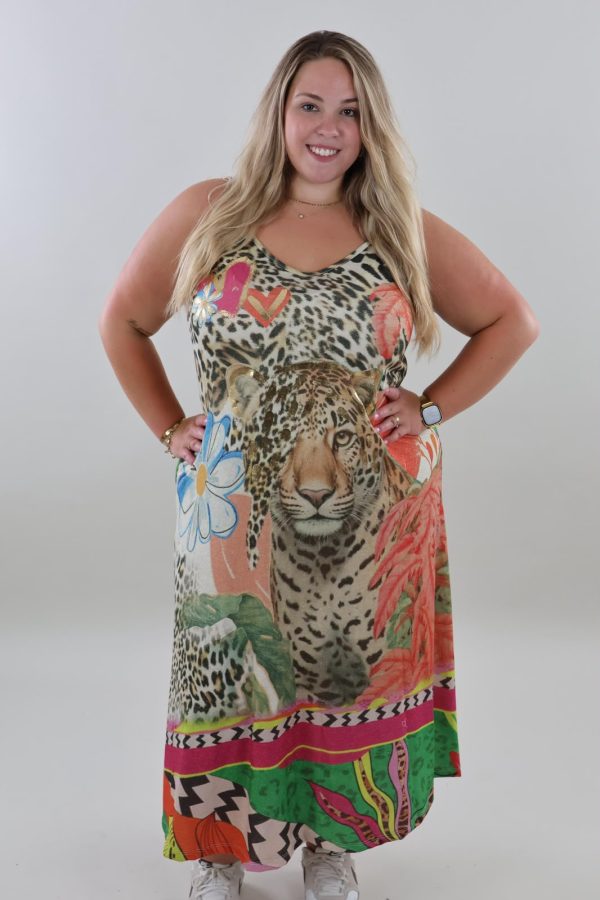 1498 Dress Sparkle Maxi Cheetah