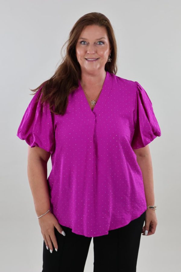 1577 Top Sparkles V-neck