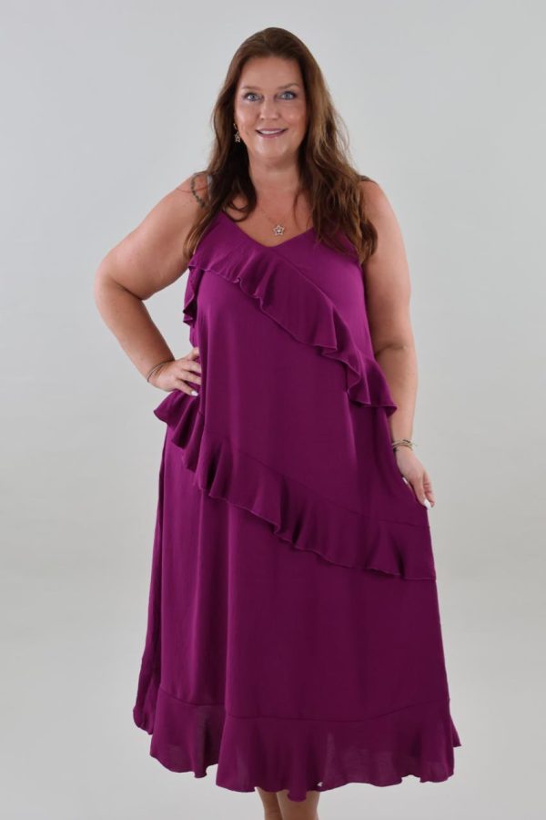 1584 Dress Spaghetti Ruffles