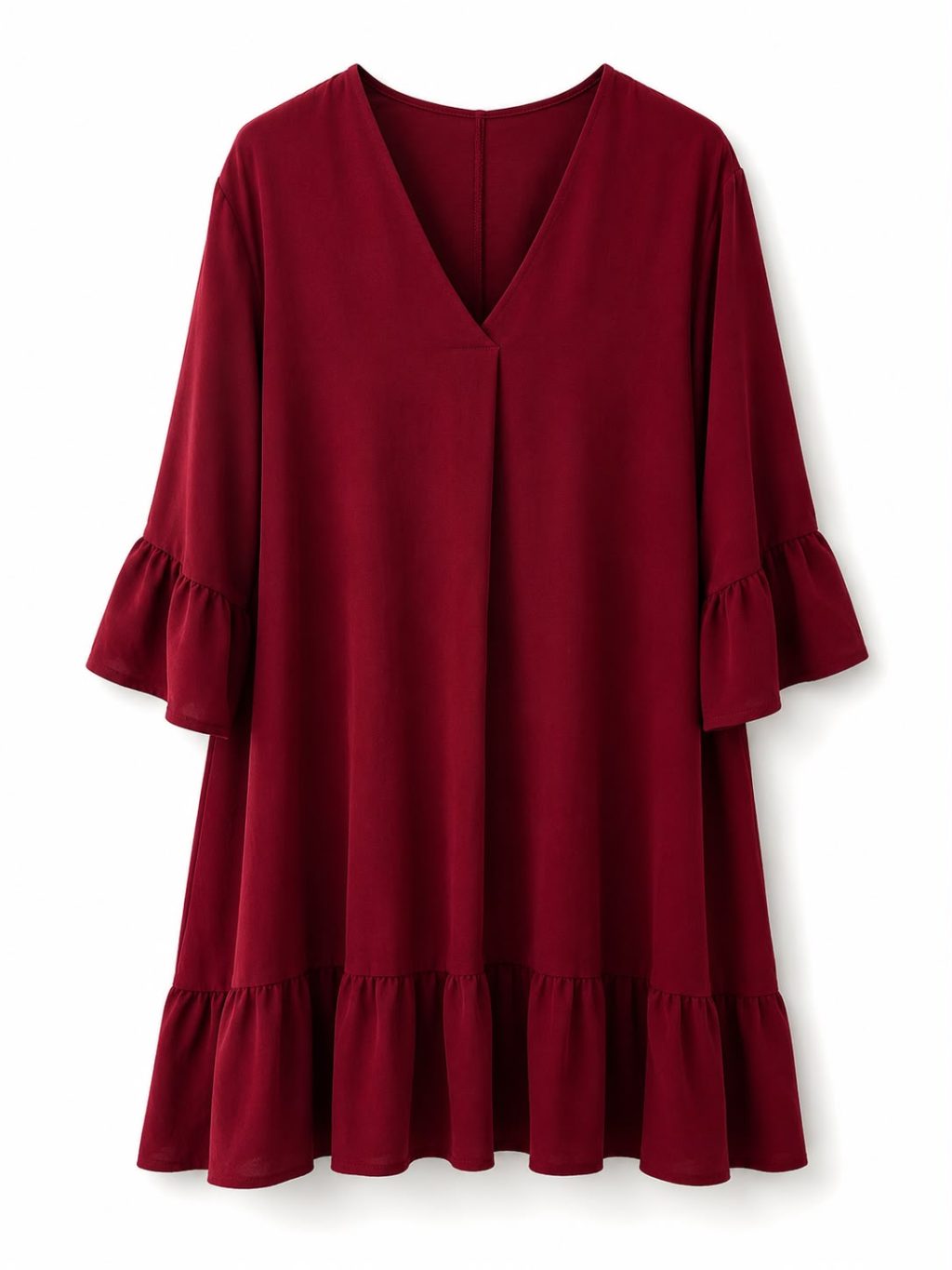 Gratis verzenden - 1595 Dress Ruffle V-neck - Afbeelding 5