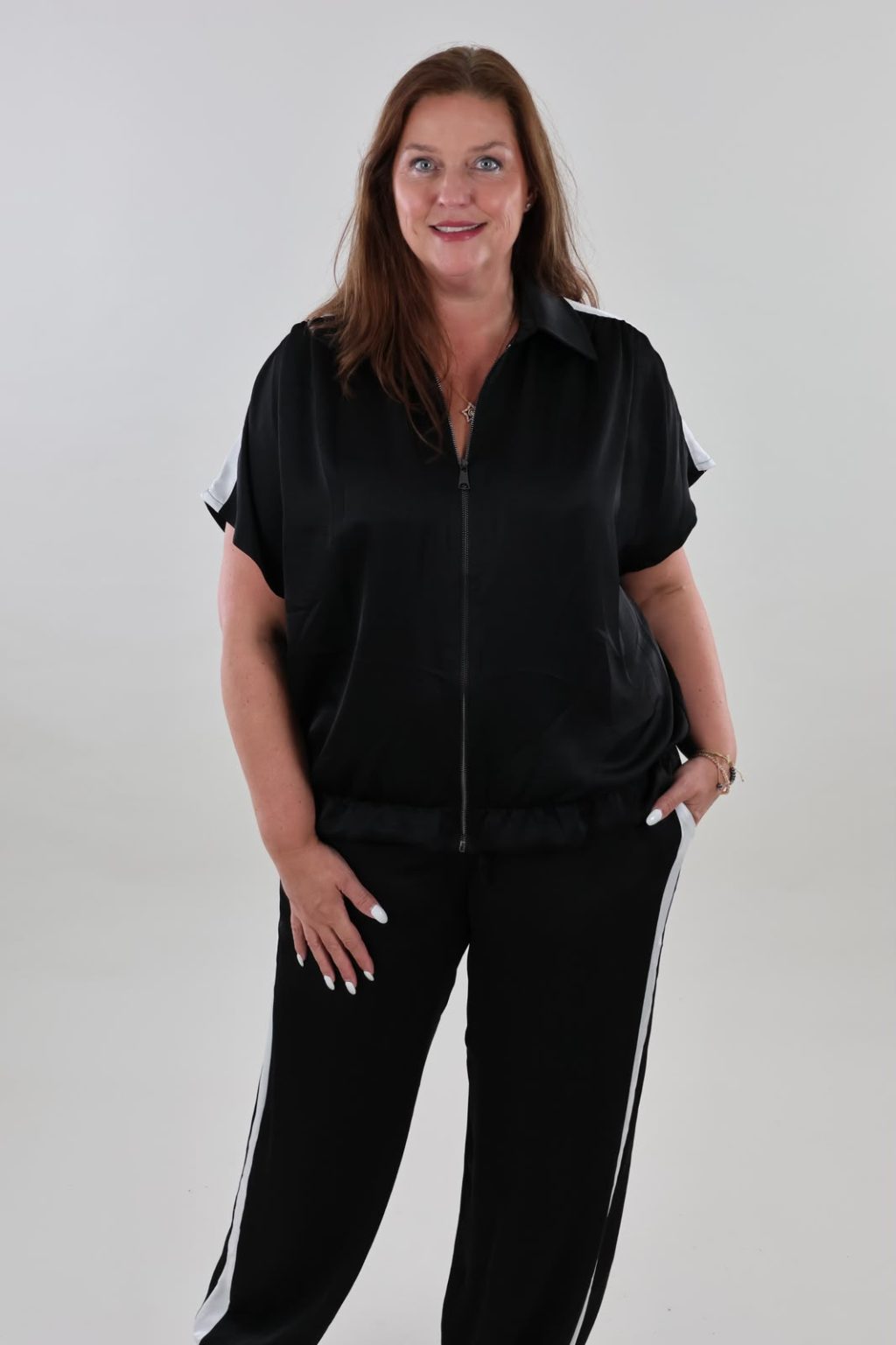 Gratis verzenden - 1607 Broek Sports Satin look - Afbeelding 2