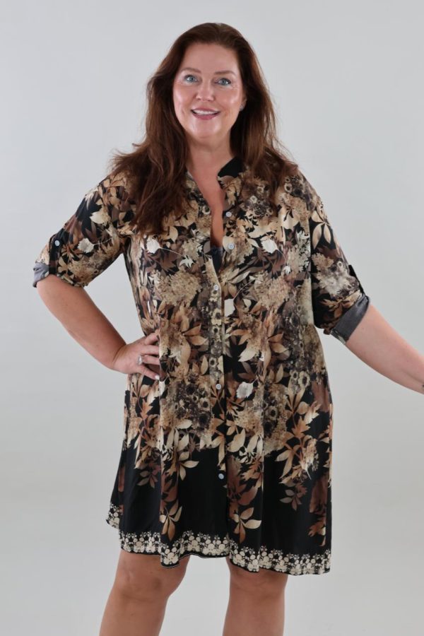 1632 Blouse Viscose Print 3/4 mouw