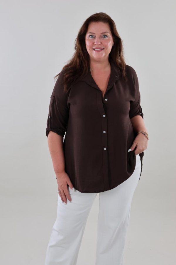 1633 Blouse Viscose Basic 3/4 mouw