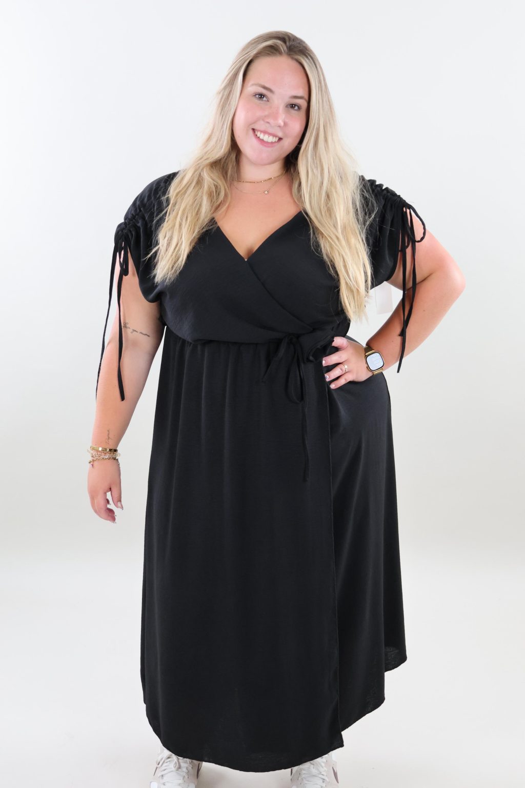 Sale - 1457 Dress Rose V-neck - Afbeelding 2