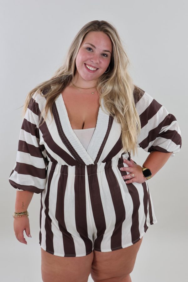 1458 Playsuit Stripe V-neck