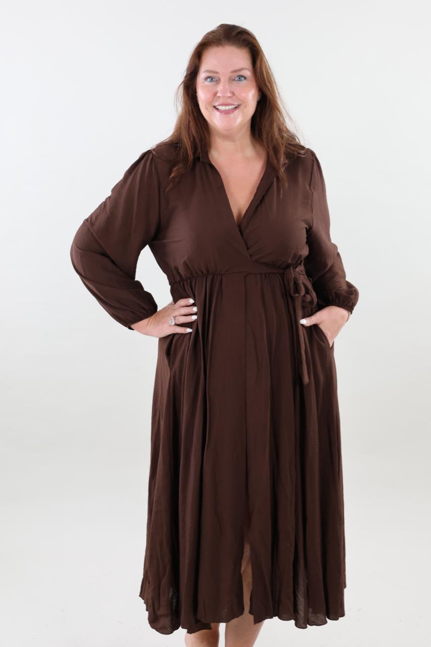 1642 Dress Overslag Maxi Long sleeves - Afbeelding 2