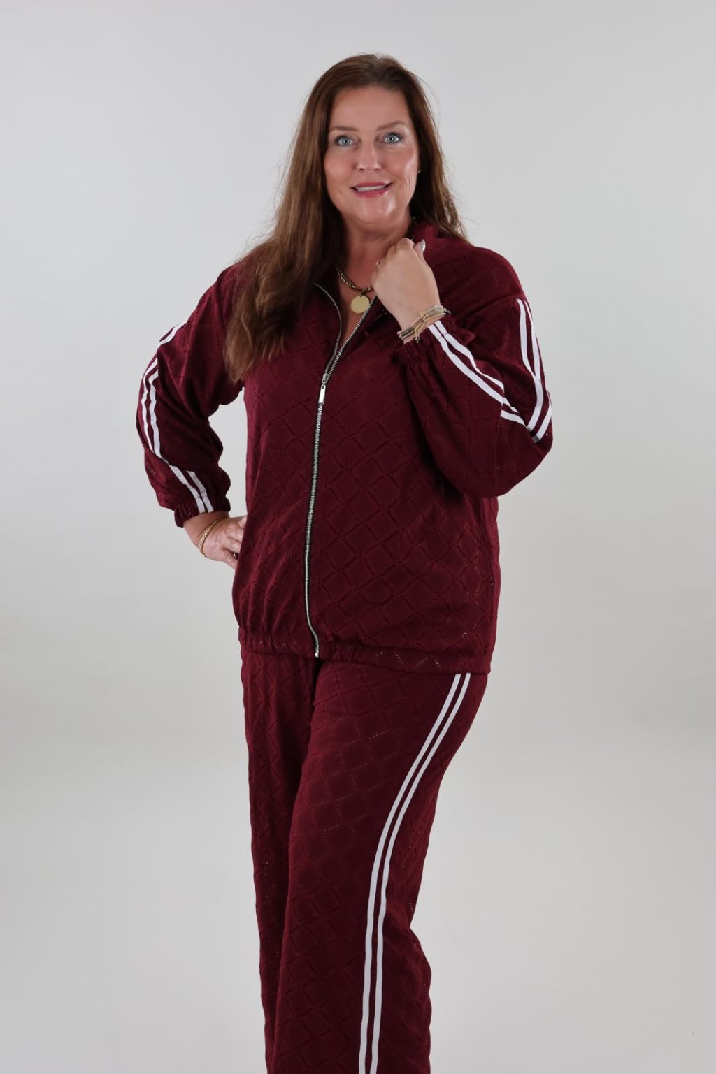 1669 Tweedelige set Striped Ajour - Afbeelding 4