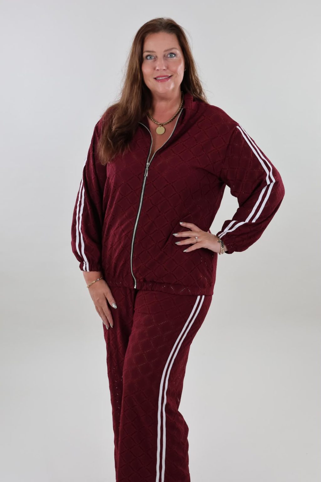 1669 Tweedelige set Striped Ajour - Afbeelding 5