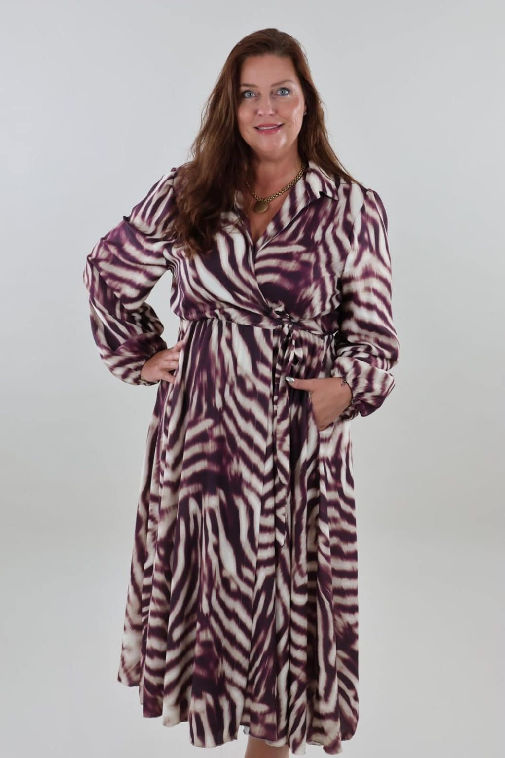 Sale - 1673 Dress Overslag Animal Maxi - Afbeelding 2