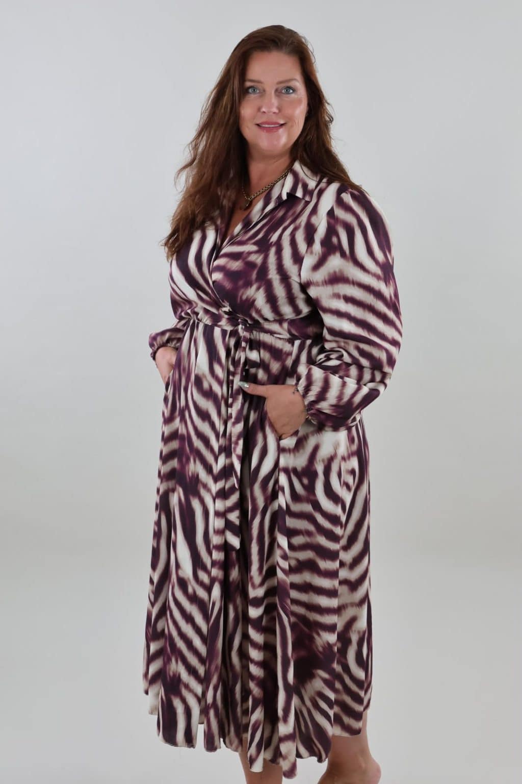 Sale - 1673 Dress Overslag Animal Maxi - Afbeelding 3